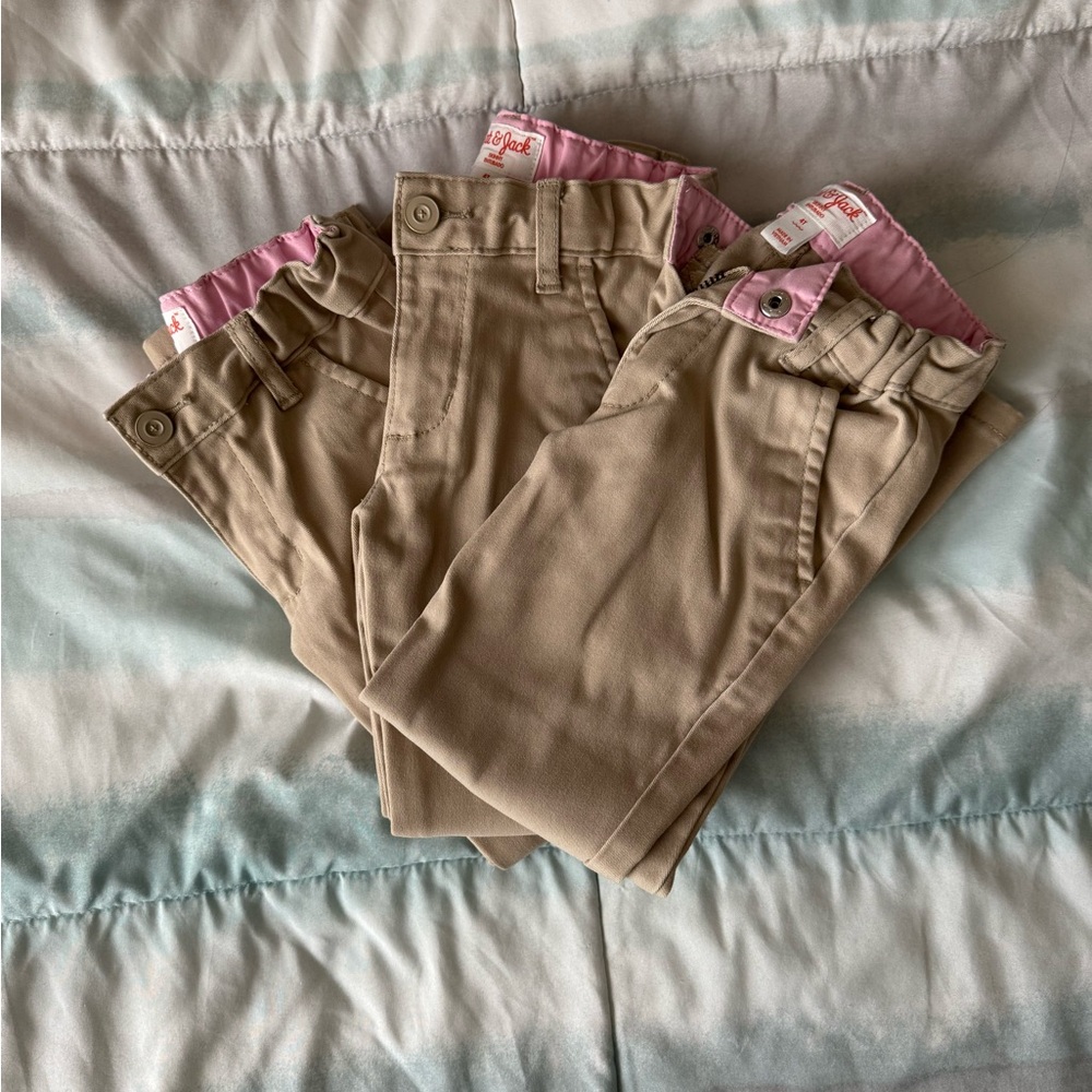 Toddler Girls' Skinny Slim Fit Uniform Chino Pants - Cat & Jack™ Khaki 4T